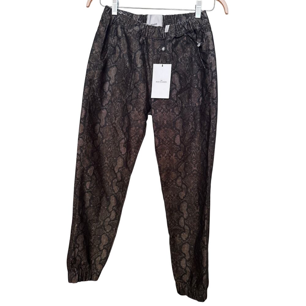 NWT One Teaspoon Sz 26 Black Reptile Snakeskin Print Tapered Jogger Street Jeans